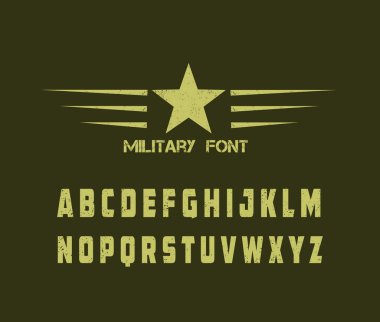 grunge military alphabet clipart