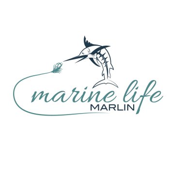 resimde deniz yaşamı ile marlin