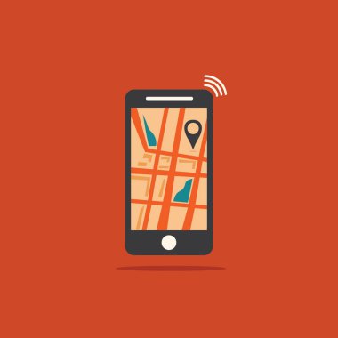 Modern düz tasarım vektör illüstrasyon kavramı smartphone ile g