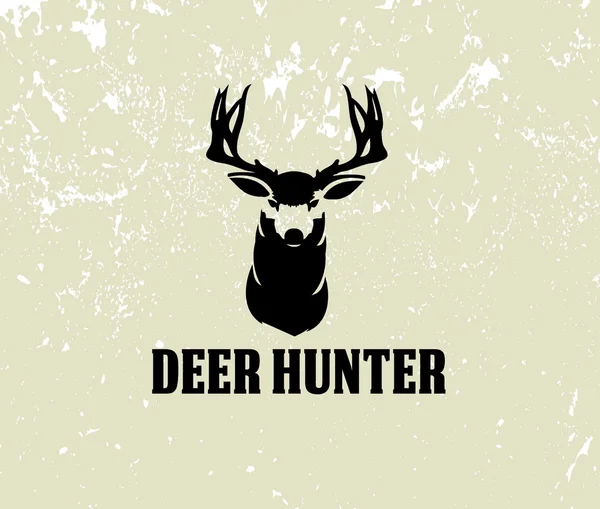 Illustration of deer head on grunge background — Stock Vector