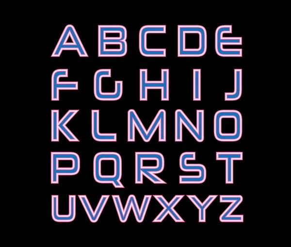 Neon alphabet — Stock Vector