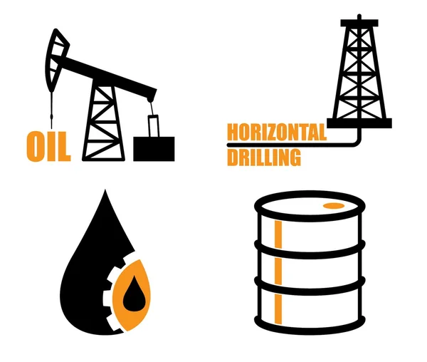 Iconos de la industria petrolera — Vector de stock