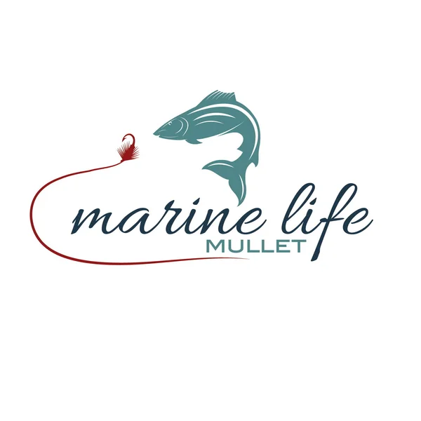Illustration marine life with mullet — Stock Vector