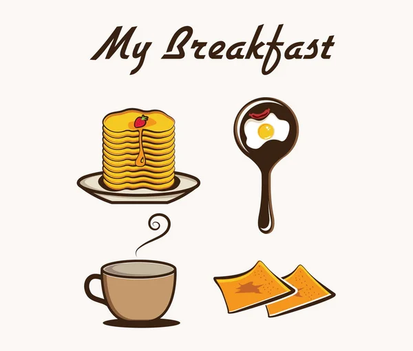 Vektor-Illustration mit Frühstück — Stockvektor