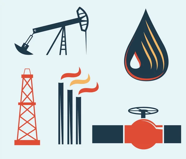 Ilustração da indústria de petróleo e gás — Vetor de Stock