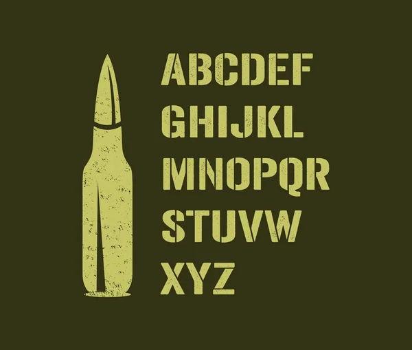 Grunge militaire alfabet — Stockvector