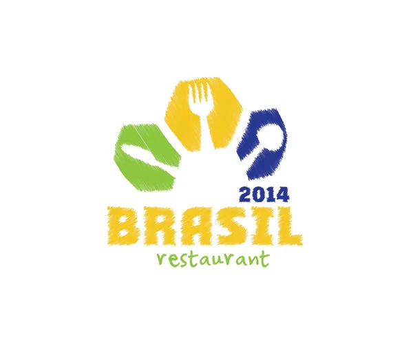 Vector illustration brasil 2014 restaurant — Stock Vector