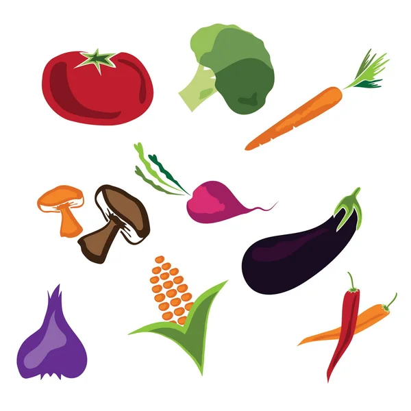 Ensemble de légumes frais — Image vectorielle