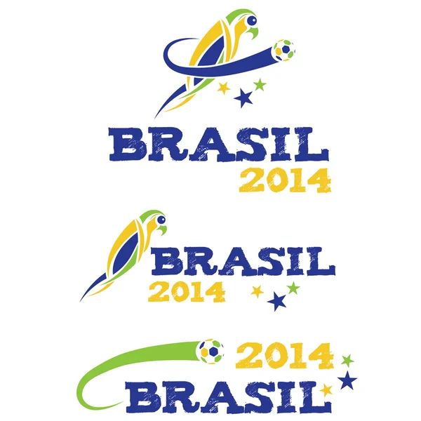 Vector illustration brasil 2014 avec perroquet — Image vectorielle