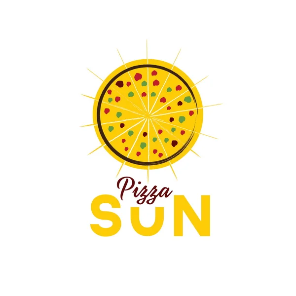 Sun pizza illustration — Stock Vector