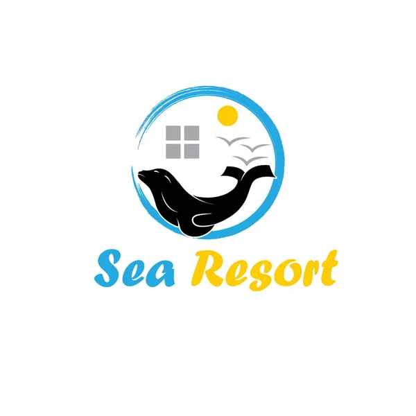 Sea resort illustration - Stok Vektor