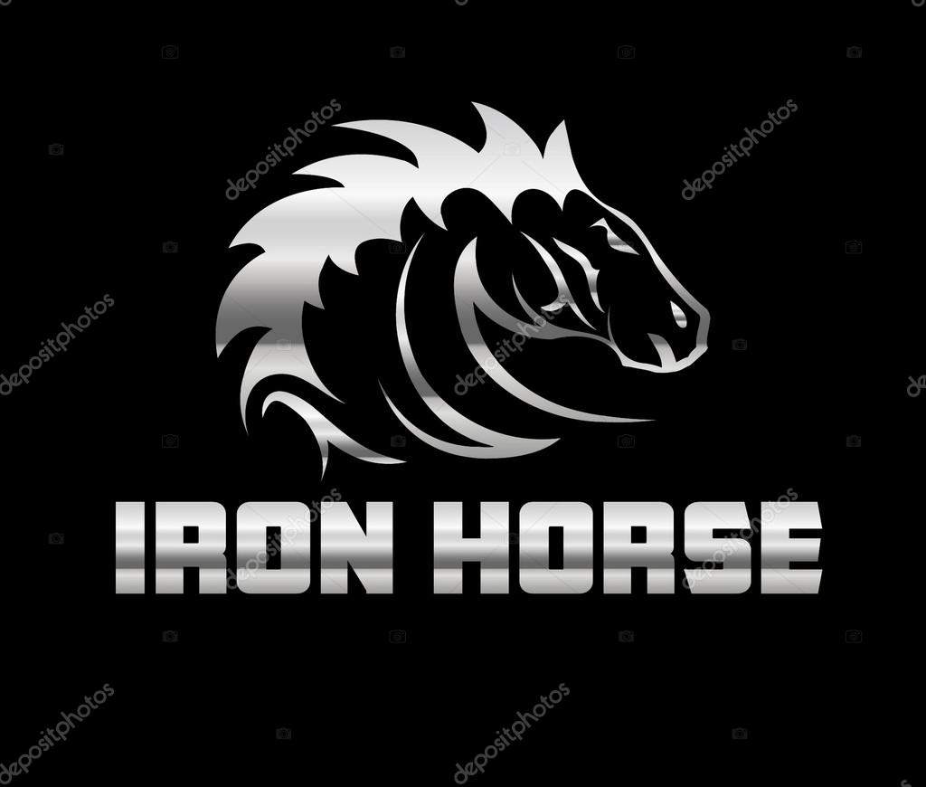 Head of agreesive iron horse