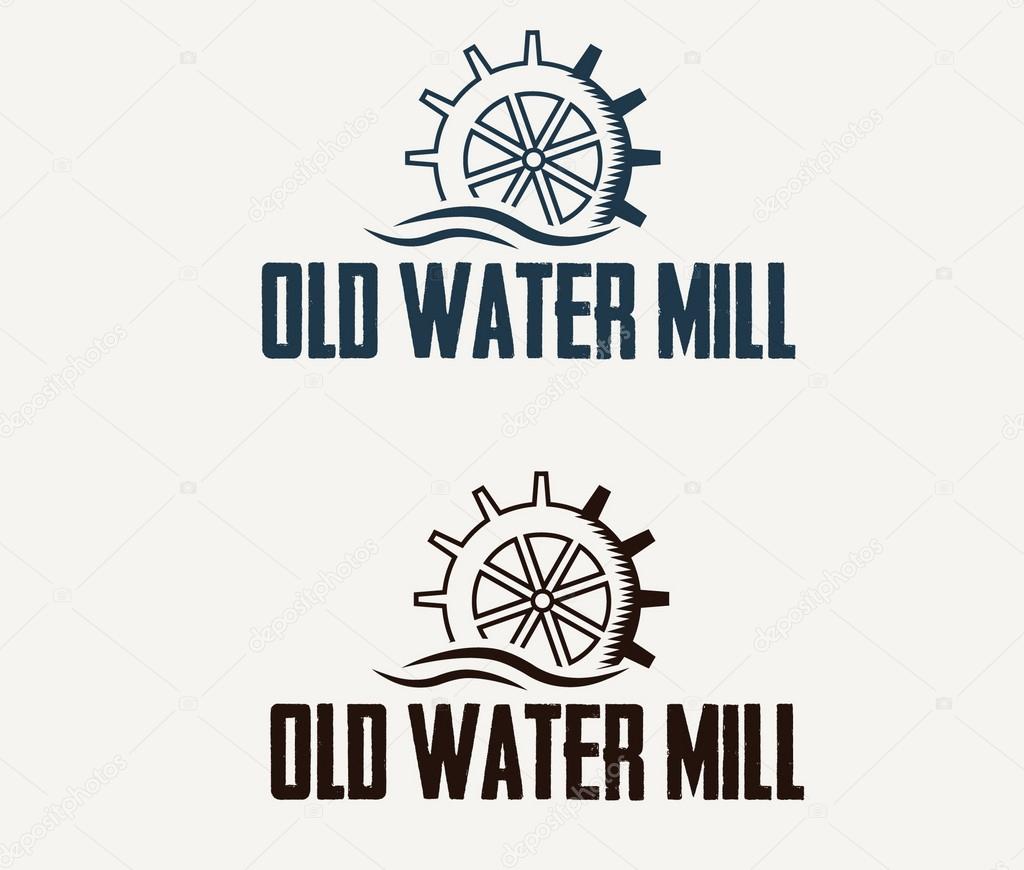 illustration old water mill