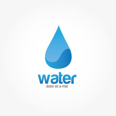 Blue Water drop abstract vector design template