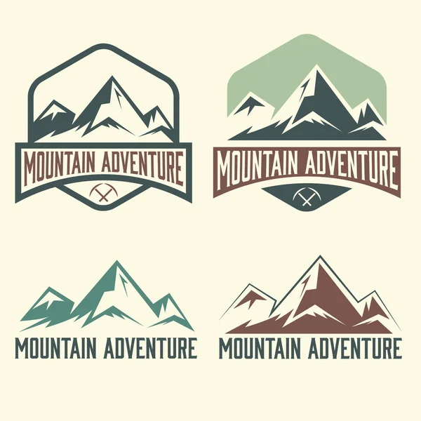 Jeu d'aventure en montagne les étiquettes vintage — Image vectorielle