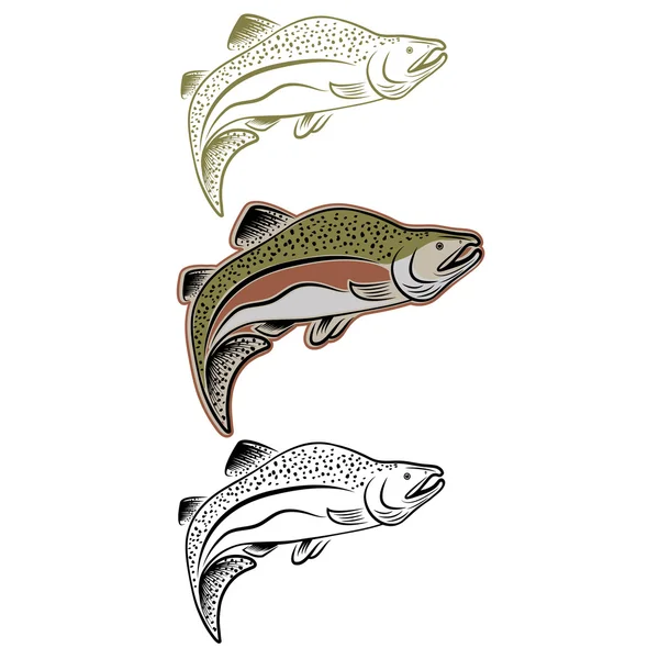 Jeu de saut de saumon — Image vectorielle
