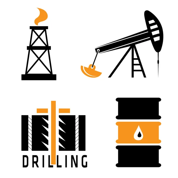 Modelo de design de vetor de indústria de petróleo — Vetor de Stock