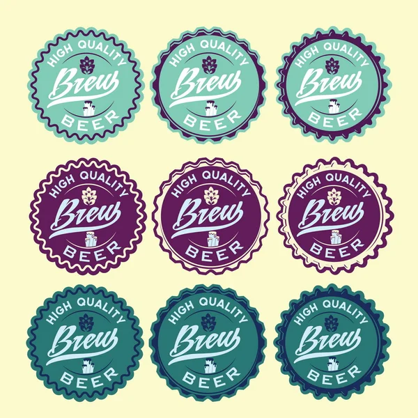 Set of vintage beer labels — Stock Vector