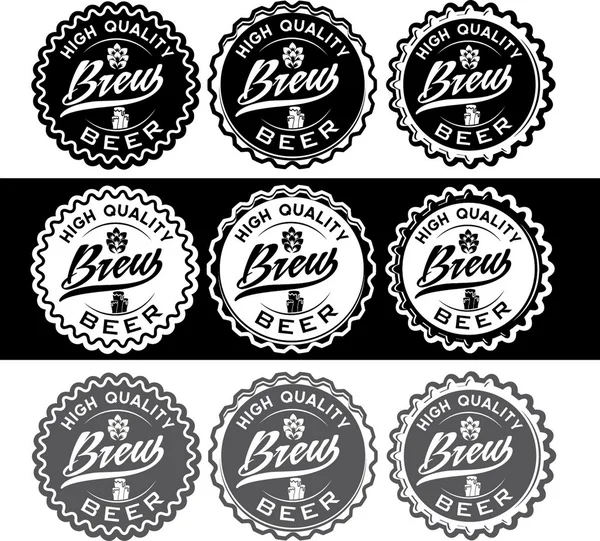 Set de etiquetas de cerveza vintage — Archivo Imágenes Vectoriales