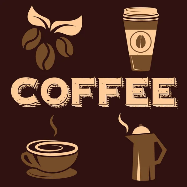 Kávé ikonok készlet — Stock Vector