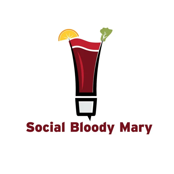 Szociális bloody mary koktél — Stock Vector