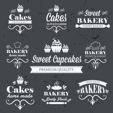 Kara tahta üzerinde retro Vintage ekmek Etiketler 