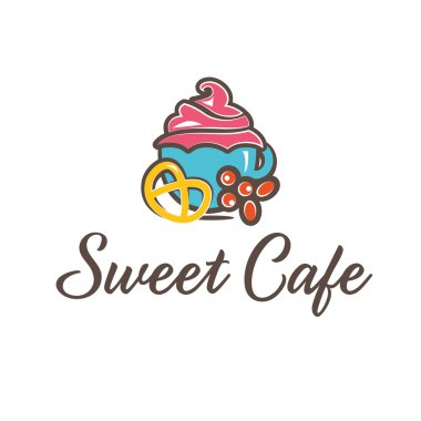 kahve ve kurabiye soyut çizimi