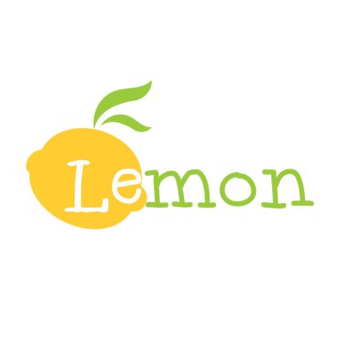 Soyut çizim sarı limon harfleri 