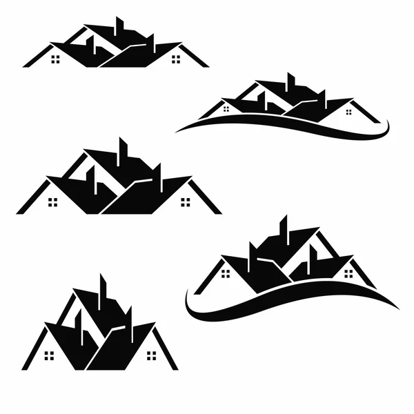 Vector: silueta de techos de casas | símbolo de techos de casa — Vector