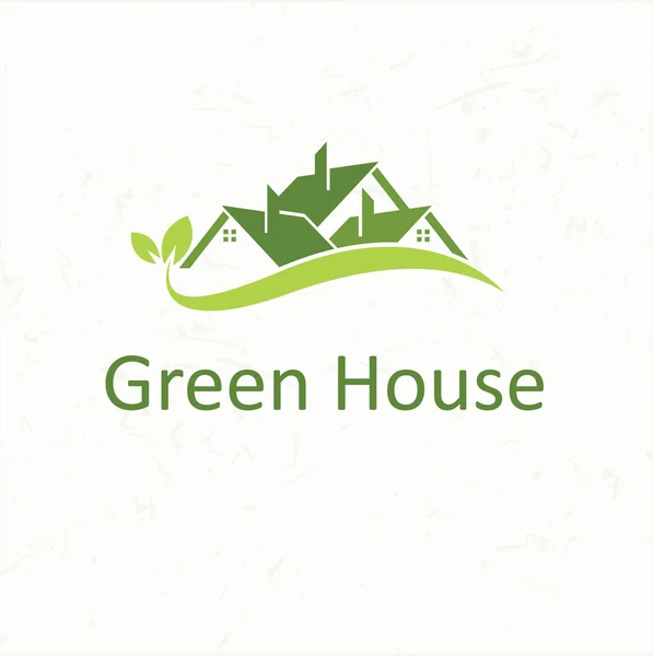 Az ingatlan üzleti zöld ház ház tető — Stock Vector