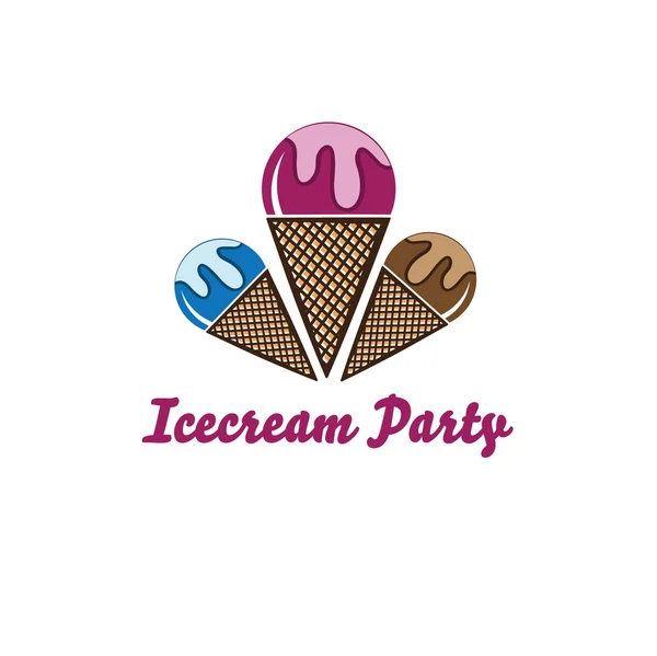 Icecream party — Stock Vector