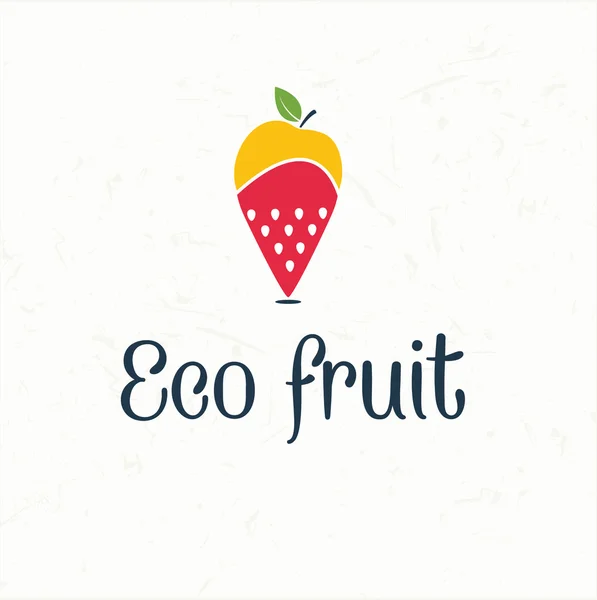 Fruit map pin icon -eco fruit — Stock Vector