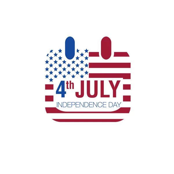 Kalendern 4 juli självständighetsdagen — Stock vektor