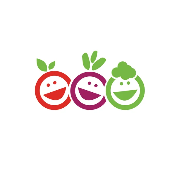 Smile fruits icon — Stock Vector