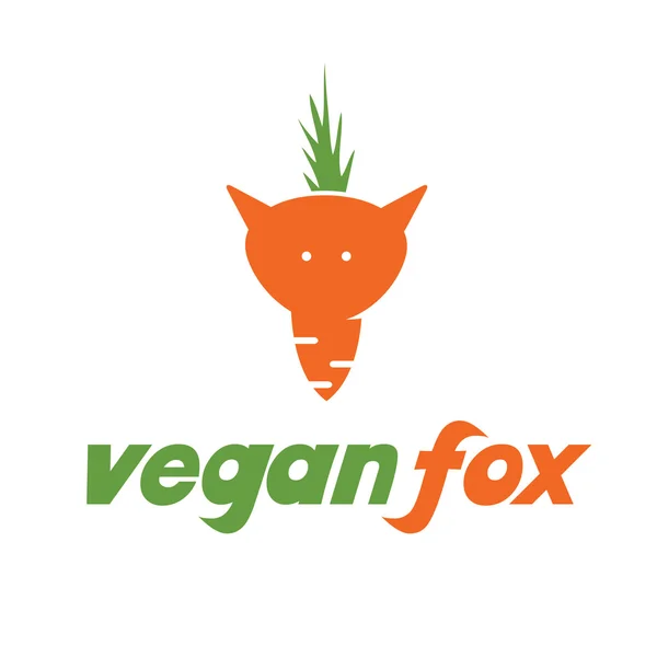 Koncepció fox-sárgarépa, ikon vegán fox — Stock Vector