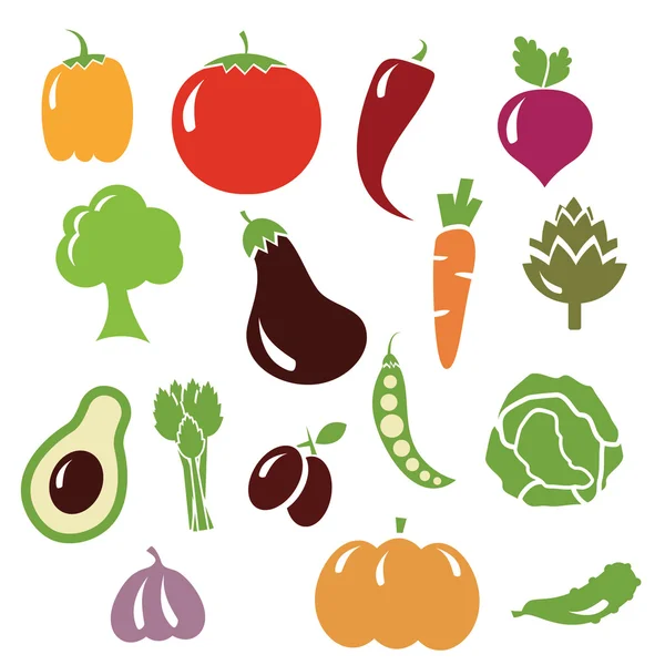 Set of vector vegetables — Stock Vector