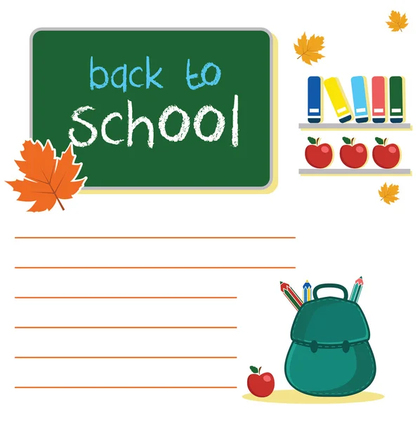 Illustration blank with board back to school — Stock Vector