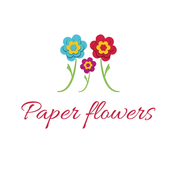 Icono de ilustración vectorial de flores de papel de color — Archivo Imágenes Vectoriales