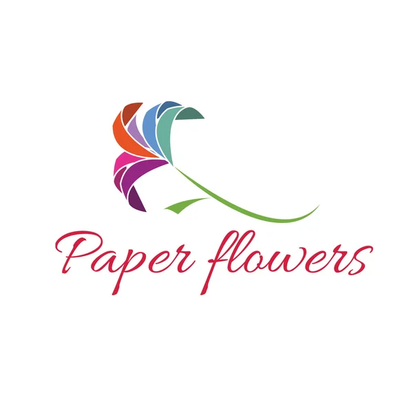 Wektor ikona ilustracja kolor papieru kwiaty — Wektor stockowy