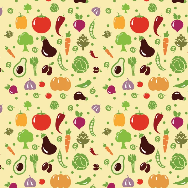 Motif sans couture avec les légumes — Image vectorielle