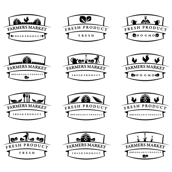 Set of illustration farm labels.Vector — Stock Vector