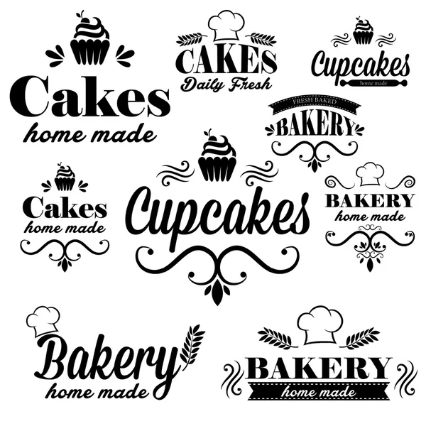 Set of black bakery logos Vectores de stock libres de derechos