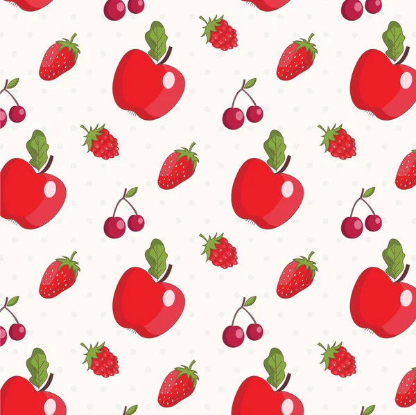 elma, kiraz, çilek, ahududu .vector Dikişsiz desen