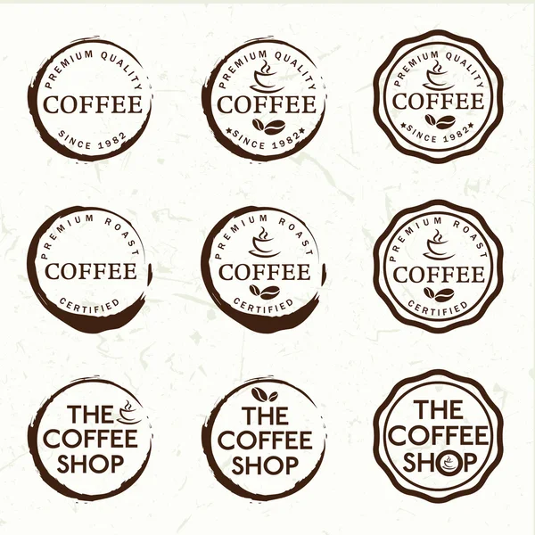 Set of vintage retro coffee labels — Stock Vector