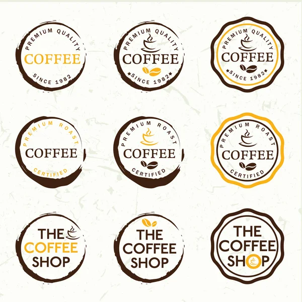 Set of vintage retro coffee labels — Stock Vector