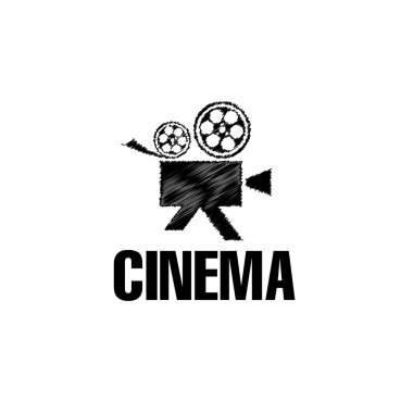 Kroki film kamera vektör tasarım şablonu