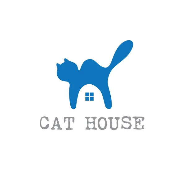 Шаблон векторного дизайна кошачьего дома — стоковый вектор