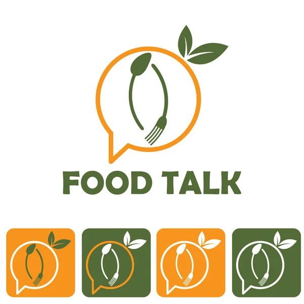 Food Talk Illustration und Icon Set — Stockvektor