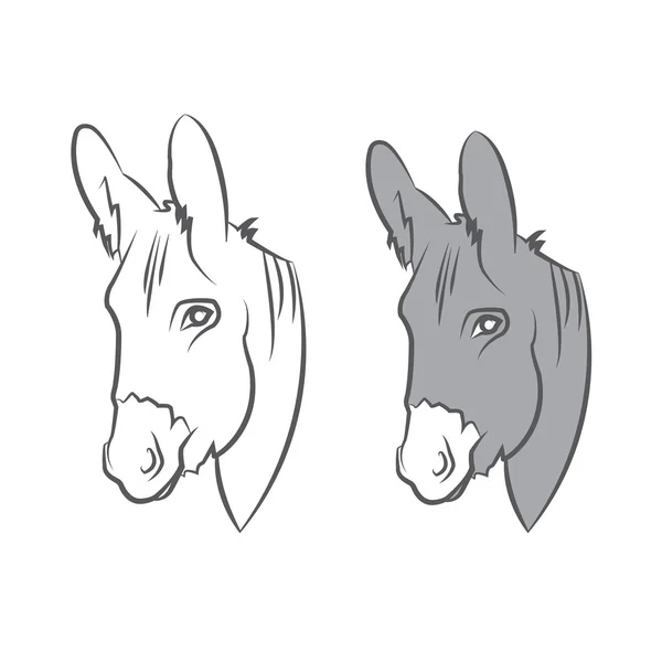 Ilustración lindo burro dibujar. Vector — Archivo Imágenes Vectoriales