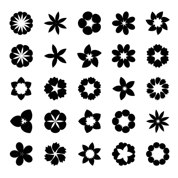 Conjunto de icono plano flor.Vector — Vector de stock
